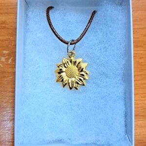 Yellow Gold Sunflower Necklace